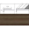 Prechodové lišty A31 - SAMOLEPIACE šírka 2,5 x výška 1 x dĺžka 90 cm - gaštan japonský