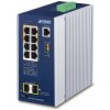 Planet IGS-4215-4UP4T2S průmyslový L2 PoE switch 8x 1Gb, 2x SFP 1Gb, 802.3bt 240W, IP30, -40 až 75°C, 48-54VDC
