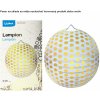 Lampión 25cm guľatý bodka zlatá