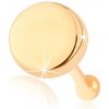 Šperky eshop - Rovný piercing do nosa zo žltého 14K zlata - plochý lesklý kruh S2GG95.25