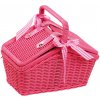 small foot Piknikový ružový kôš s riadom
