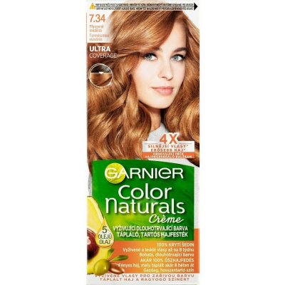 Garnier Color Naturals permanentná farba na vlasy 7 .34 prirodzene medená, 60 +40 +12 ml