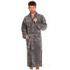Pánsky froté župan De Lafense 819 4XL - Šedá-kockovaná / 4XL