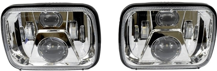 Súprava štvorcových svetlometov LED, Chróm, Jeep Cherokee XJ, Wrangler YJ, serie 6000