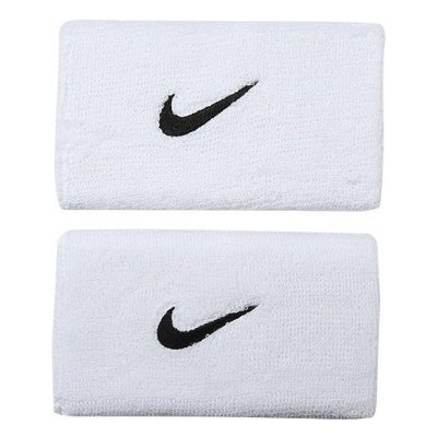 Nike Swoosh Double-Wide Wristbands - white/black
