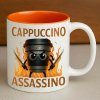 Hrnček Brainrot 330ml - Cappuccino Assassino (Originálny hrnček pre fanúšikov meme kultúry a humoru z internetu)