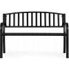 ZÁHRADNÁ LAVIČKA S OPERADLOM 120 X 50 CM KOVOVÁ PARKOVÁ ČIERNA MULTIGARDEN