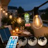 Girlanda Solárna Záhradná 15x LED Ozdobné Žiarovky 10, 4m 2700K Teplá + Diaľkové ovládanie SOLENA LUMILED