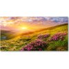 Foto obraz sklo tvrzené Západ slnka hory 100x50 cm