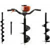 John Gardener Zemný vrták dvojmužný 1,4 kw + sada vrtákov 10 cm,20 cm,30 cm a adaptér 50 cm