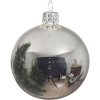 Vianočná ozdoba sklenená guľa Ø 10 cm 4 ks lesklá strieborná