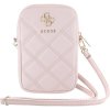 Guess PU Quilted 4G Metal Logo Wallet Phone Bag Zipper Pink