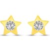 Amawell Náušnice zo žltého zlata so zirkónmi v tvare hviezdičky 2000479620004