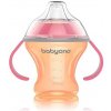 BabyOno nekvapkajúci hrnček s tvrdým náustkom oranžová 180ml