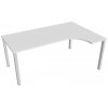 Pracovný stôl Uni, ergo, ľavý, 180x75,5x120 cm, biela/sivá