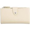 Prakticky priestranná rozložiteľná krémová dámska peňaženka so striebornými doplnkami