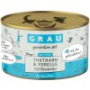 Výhodné balenie GRAU Kitten bez obilnín 12 x 200 g - morčacie a pstruh
