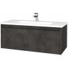 Dreja Umývadlová skrinka BONO SZZ 100 (umývadlo Euphoria) - D16 Tmavý betón / Úchytka T33 - čierna mat / D16 Tmavý betón