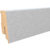 AP34/1 soklová lišta TYP 06 ACARA, MDF + fólia brúsené striebro, 60 mm, 13 mm, 2,7 m