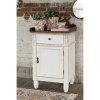 Clayre & Eef Biely drevený nočný stolík - 48*39*89 cm - Clayre & Eef