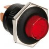 Vypínač tlačítkový s LED indikátorom, červený, 12/24 V Lampa
