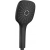SAPHO - Ručná masážna sprcha s tlačidlom, 3 režimy, silikon trysky, 109x109, ABS/čierna mat 1204-52B
