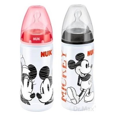 Nuk First Choice PP fľaša Mickey Mouse 300 ml červená