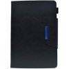 Pre 10-palcové semišové puzdro na tablet s magnetickou sponou s krížovou textúrou čierna farba
