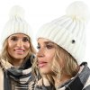 Fashionweek Teplá farebná dámska čiapka s brmbolcom BEANIE ZIZI01 Farba: krémová, Veľkosť: Universal