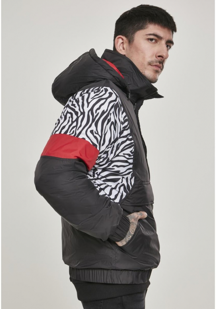 Urban Classics Animal Mixed Pull Over jacket black snowtiger