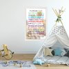 INSPIO Tapeta Samolepiaca na stenu - Playroom rules, kocky 120x80 texty modrá, hnedá, fialová