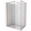 Mexen Kioto-F sprchová stena Walk-in s rámom 130 x 70 cm, transparentná 8 mm, brúsená meď - 800-130-202-04-65-070