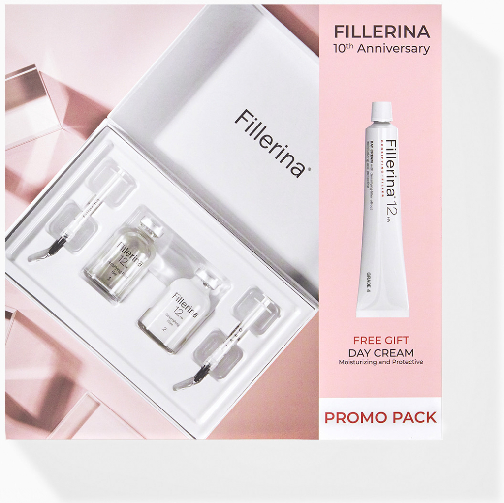 Fillerina Densifying Filler pleťová starostlivosť vyplňujúca vrásky 2 x 30 ml + denný krém proti vráskam 50 ml darčeková sada