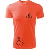 Mapa ČR + kolo na prsu - Pánske tričko Fantasy športové - 2XL ( Neónová oranžová )