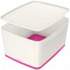 Leitz Úložný box s vekom MyBox, veľkosť L biela/ružová