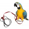 ParrotClub Traky a postroj pre papagáje a vtáky (bez karabíniek) L červený