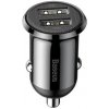 Baseus Double USB dvojitá nabíjačka do auta pre mobilné telefóny, tablety, navigácia a ďalšie - čierna 9020