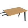 HOBIS Pracovný stôl UNI A, kolmo reťaziaci, 120x75,5x80 cm, buk/čierna