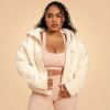 BeastPink Dámska bunda Hoodie Bliss Ivory - L