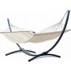 POTENZA oceľový rám GRANDE 220kg + hojdacia sieť ROMA ecru s priečkou 220x160