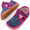 Beda DETSKÉ BAREFOOT PAPUČE BEDA UŽŠIE (SLIM)) - PINK DENIM Veľkosť: 32, Vnútorná dĺžka cm: 20.8, Vnútorná šírka cm: 7.1