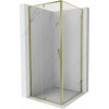 Mexen Exo, výklopný sprchový kút 90 x 90 cm, číre sklo, zlatá, 819-090-090-50-00