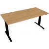 Hobis Pracovný stôl Motion, ZO, 2S, 160x70,5-120,5x80 cm, dub/čierna