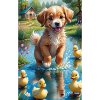 Diamantový obraz Psík a káčatká