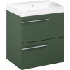 Luafen Ardo Skříňka s umyvadlem 60 cm, lesní zelená mat, madlo chrom ARDO60ZMCR 1 set