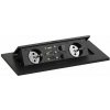 Zásuvkový box TYP VI - výklopný, 2x zásuvka, VGA, HDMI, USB DATA, 2x RJ45 port, čierna