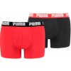 Pánske boxerky Puma Basic Boxer 2P - red/black - Viacfarebný (S)