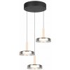 TRIO 354930332 CELESTE závesné svietidlo D350mm SMD LED 3x7,5W/750lm 3000K čierna, drevo, switchdimmer