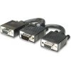 MANHATTAN SVGA Y splitter, HD15 Male / 2 HD15 Female, 15 cm, čierny
