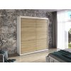 Šatníková skriňa s posuvnými dverami MARBELA biela + Dub Sonoma 200 x 215 x 58